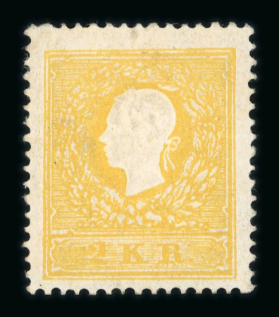 Stamp of Austria » 1858 Issue Austria Österreich 1858 2Kr Ty Ib dunkelgelb