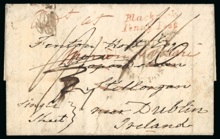 Stamp of Ireland » Postal History (Arranged alphabetically by County) Dublin - Blackrock: 1835 (17.3) Folded entire from