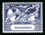 Stamp of Mauritius » Later Issues 1949 UPU 20c deep blue and 35c purple, with perforation SPECIMEN