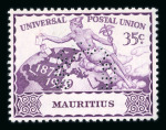 Stamp of Mauritius » Later Issues 1949 UPU 20c deep blue and 35c purple, with perforation SPECIMEN