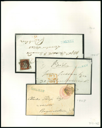 Stamp of Ireland » Postal History (Arranged alphabetically by County) Dublin - Dalkey & Killiney: 1844-1852 Group of four