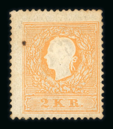 Stamp of Austria » 1858 Issue Austria Österreich 1859 2Kr Ty II orange