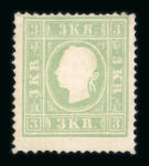 Stamp of Austria » 1858 Issue Austria Österreich 1859 3Kr grün Ty II