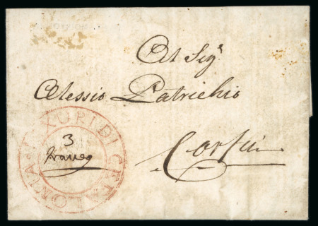 Stamp of Ionian Islands » 	British Protectorate » Inter Island Mail Ionian Islands 1815 Lixuri Cefalonia entire to Corfu