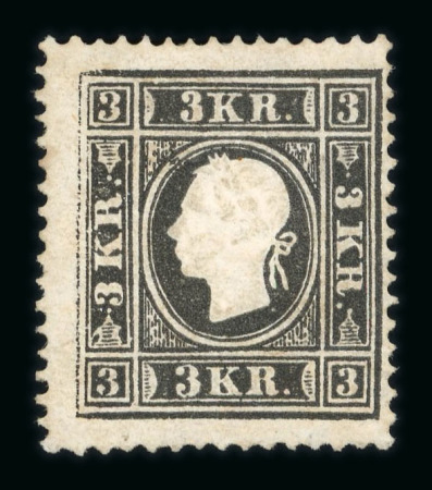 Stamp of Austria » 1858 Issue Austria Österreich 1859 3Kr schwarz Ty II