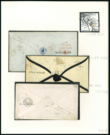Stamp of Ireland » Postal History (Arranged alphabetically by County) Dublin - Ballybrack: 1853-58 Group of eight covers