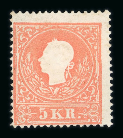 Stamp of Austria » 1858 Issue Austria Österreich 1859 5Kr hellrot Type II