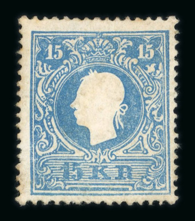Stamp of Austria » 1858 Issue Austria Österreich 1859 15Kr blau Ty II