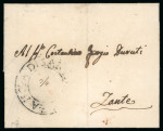 Stamp of Ionian Islands » 	British Protectorate » Inter Island Mail Ionian Islands two 1825 entires corfu to Santa Maura and Zante