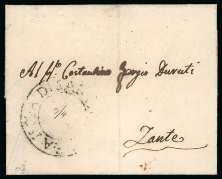 Stamp of Ionian Islands » 	British Protectorate » Inter Island Mail Ionian Islands two 1825 entires corfu to Santa Maura and Zante