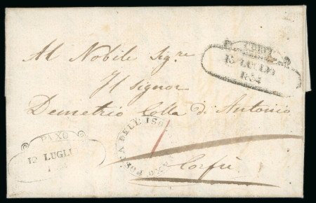 Stamp of Ionian Islands » 	British Protectorate » Inter Island Mail Ionian Islands 1834 two entires Paxo to corfu