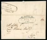 Stamp of Ionian Islands » 	British Protectorate » Inter Island Mail Ionian Islands 1843 Zante to Corfu entire inverted day in cancel