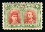 Stamp of Rhodesia 1910-13 mint range of the Double Heads on stocksheets with groups from each value