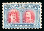 Stamp of Rhodesia 1910-13 mint range of the Double Heads on stocksheets with groups from each value