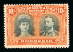 Stamp of Rhodesia 1910-13 mint range of the Double Heads on stocksheets with groups from each value