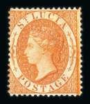 Stamp of St. Lucia St. Lucia 1864-1936 mint range on stocksheets