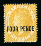 Stamp of St. Lucia St. Lucia 1864-1936 mint range on stocksheets