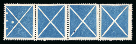 Stamp of Austria » 1858 Issue Austria Österreich 1859 Kl. blaues Andreaskr. 4er Streifen
