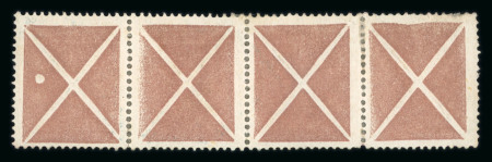 Stamp of Austria » 1858 Issue Austria Österreich 1859 Braunes kl. Andreaskreuz 4er Streifen