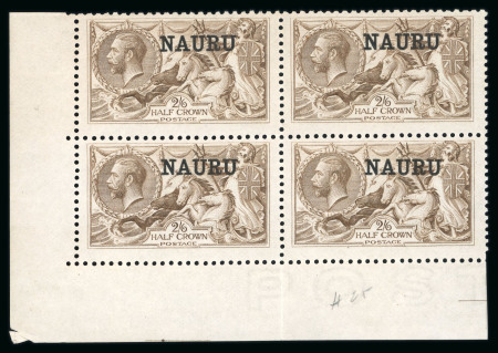 Stamp of Nauru Nauru 1916-35 mint range on double sided stock sheet