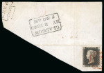 Stamp of Great Britain » 1840 1d Black and 2d Blue "May Dates" 1840 1d. black, JF, Pl. 2, neatly tied to small piece