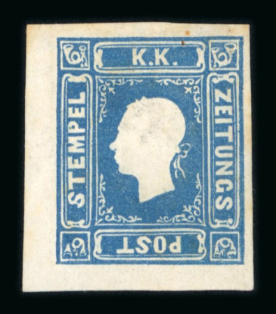 Stamp of Austria » 1858-59 Newspaper Stamp Austria Österreich Zeitungsm. 1858-59 1,05Kr blau