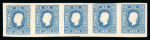 Stamp of Austria » 1858-59 Newspaper Stamp Austria Österreich 1858-59 Ztgsm. 1,05Kr blau  waagr. 5er Streifen