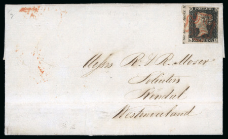 Stamp of Great Britain » 1840 1d Black and 1d Red plates 1a to 11 1840 1d. black, LA, Pl. 5, marginal inscription example