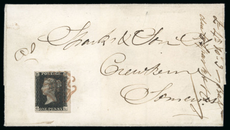 Stamp of Great Britain » 1840 1d Black and 1d Red plates 1a to 11 1840 1d. black, GL, Pl. 5, with just touched to very