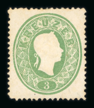 Stamp of Austria » 1860 Issue Austria Österreich 1860-61 3Kr d'grün