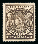 Stamp of Kenya, Uganda and Tanganyika » British East Africa BEA 1890-97 small mint range on stock sheet