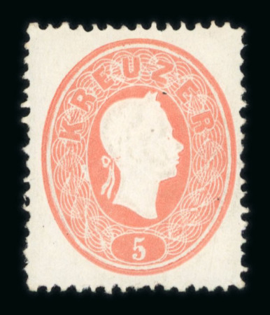 Stamp of Austria » 1860 Issue Austria Österreich 1860-61 5kr blassrot postfrisch
