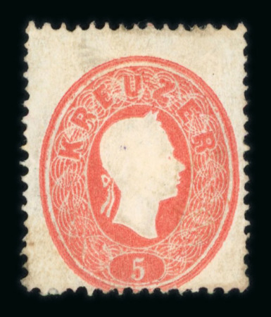 Stamp of Austria » 1860 Issue Austria Österreich 1860-61 5Kr d'rot