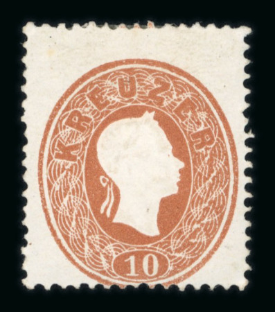 Stamp of Austria » 1860 Issue Austria Österreich 1860-61 10Kr braun und d'braun ungebr.