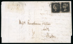 Stamp of Great Britain » 1840 1d Black and 1d Red plates 1a to 11 1840 1d. black, BG-BH, Pl. 9, pair with touched to