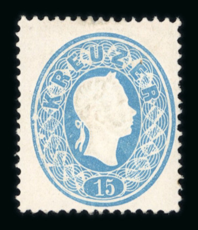 Stamp of Austria » 1860 Issue Austria Österreich 1860-61 15Kr blau und h'blau