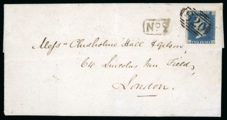 Stamp of Great Britain » 1840 2d Blue (ordered by plate number) 1840 2d. blue, NA, Pl. 1, close to large margins, neatly