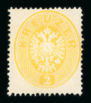 Stamp of Austria » 1863 Issue Austria Österreich 1863. 2Kr gelb