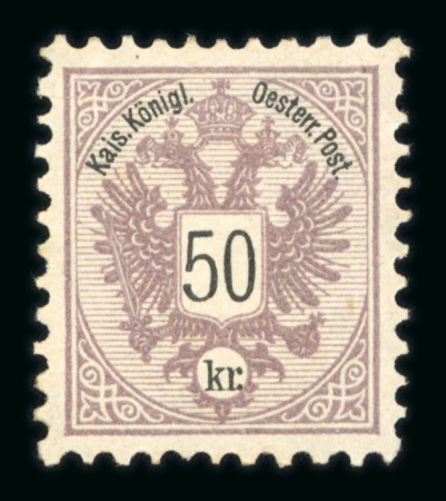 Stamp of Austria » 1883 Issue Austria Österreich 1883 50Kr br'lila ungebr.