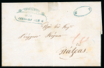 Stamp of Ionian Islands » Postal History » Mail to and from Foreign Destinations Ionian Islands 1856 Cephalonia to Patras, oval accountancy