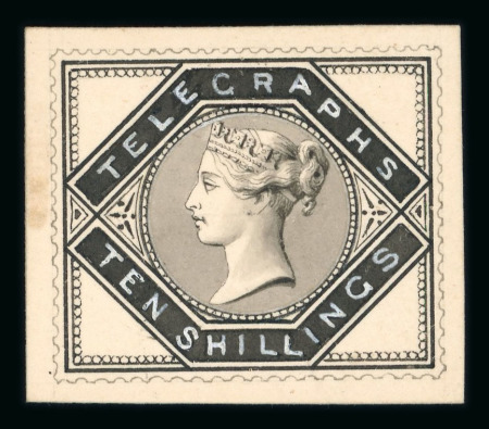Stamp of Great Britain » Telegraphs 1880 Telegraphs: a superb stamp size hand painted essay