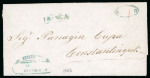 Stamp of Ionian Islands » Postal History » Mail to and from Foreign Destinations Ionian Islands 1863 Cephalonia to Constantinople, oval accountancy
