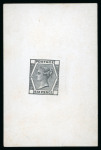 Stamp of Great Britain » 1855-1900 Surface Printed » 1873-80 Large Coloured Corner Letters 1874 6d. die proof in black on glazed card (66 x 92mm)