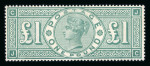 Stamp of Great Britain » 1855-1900 Surface Printed » 1887-1900 Jubilee Issue & 1891 £1 Green 1891 £1 green, JC frame break, ex mid to late printing