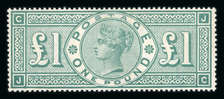 Stamp of Great Britain » 1855-1900 Surface Printed » 1887-1900 Jubilee Issue & 1891 £1 Green 1891 £1 green, JC frame break, ex mid to late printing