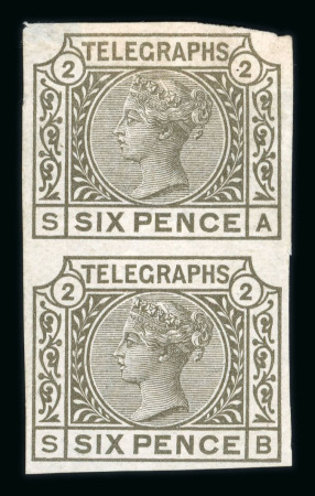 Stamp of Great Britain » Telegraphs 1880 Telegraphs: 1881 6d. grey SA-SB, Pl. 2 vertical