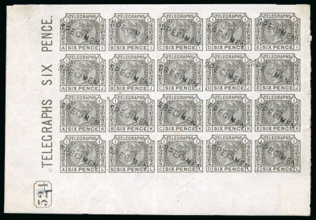 Stamp of Great Britain » Telegraphs 1880 Telegraphs: 1877 6d. deep grey, AI-EL imperforate