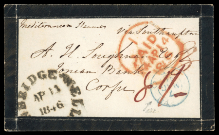 Stamp of Ionian Islands » Postal History » Mail to and from Foreign Destinations Ionian Islands 1840 to 1846 group 4 entires from Great Britain