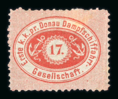 Stamp of Austria » Donau Steamship Company Austria Österreich 1866-67 DDSG 17kr rot