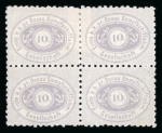 Stamp of Austria » Donau Steamship Company Austria Österreich 1868-79 DDSG 10kr lila Viererbl.